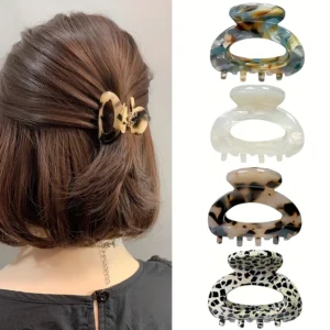 Elegant Sweet Small Oval Hair Claw Clip for Women Secure Grip Hair Accessories Ponytails Cute Hair Clips Sophisticated Style