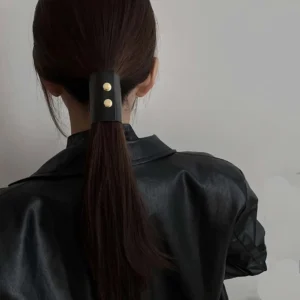 Faux Leather Ponytail Cuff Hair Wrap